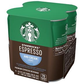 [해외직구] Starbucks 스타벅스 더블샷 에스프레소 크림 라이트 192ml 4캔
