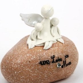 돌에 앉은 아기와 천사[무료배송]