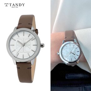 [TANDY] 탠디 시그니쳐 모던클래식 여성용 가죽시계 T-1915 애쉬브라운