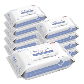 크린원 99.9% 살균 소독티슈 캡형 80매 10팩 의약외품