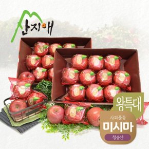 씻어나온 꿀사과 4kg 2box 왕특대과  청송산 미시마  당도선별