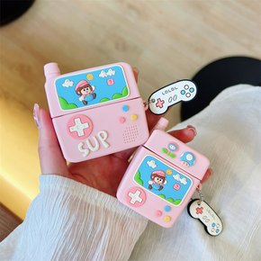 에어팟 1세대 2세대 3세대 에어팟프로 레트로 게임기 다마구찌 귀여운 미니 전화기 디자인 실리콘 케이스
