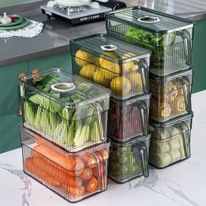 크린리빙 다이얼 냉장고 정리 트레이 소형 4p 주방 야채 달걀 수납 채반 정리함 투명 보관용기
