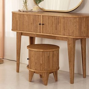 고무나무 원목 템바보드 낮은 협탁 사이드테이블 슬라이딩 수납형 화장대 의자