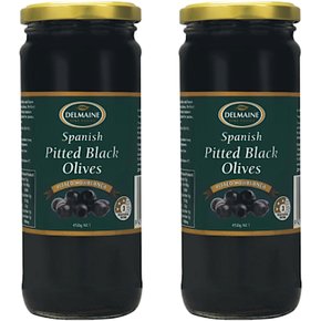 델메인 스페인산 피티드 블랙 올리브 Delmaine Spanish Pitted Black Olives 450g 2개