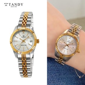 [TANDY] 탠디 럭셔리 메탈 손목시계(오스트리아 스톤 식입)T-3921 여자 골드콤비