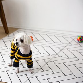 애견펫매트 강아지 미끄럼방지 폴딩4단 소형 헤링본 120x140 cm