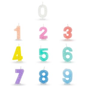 글리터 숫자초 /생일파티 브라이덜샤워 프로포즈 기념일 홈파티 케이크꾸미기 케이크픽