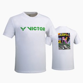 티셔츠 남녀공용 배드민턴상의 화이트 V233RT-5342U