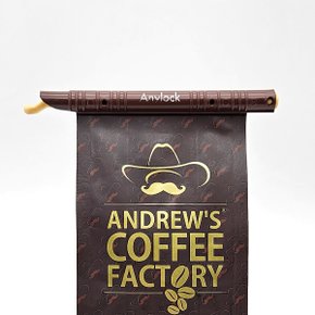 애니락 브라운 1p 125mm 커피 봉투 보관 밀봉 클립