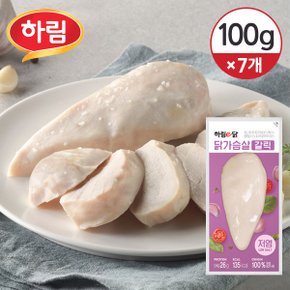 [냉동] 하림이닭 닭가슴살 저염 갈릭 100g 7개