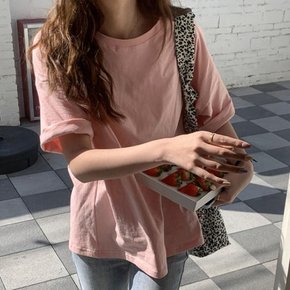 [옷자락] 여자 라운드넥 11컬러 레인보우 반팔 티셔츠