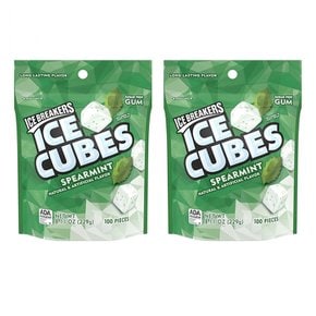 [해외직구]아이스 브레이커 큐브 슈가프리 스피어민트 100입 2팩/ ICE BREAKERS Gum CUBES Spearmint