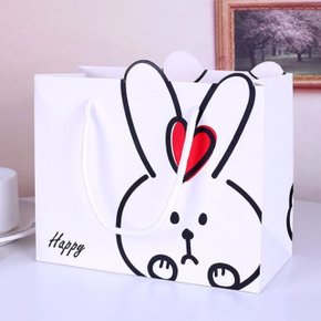 토끼 손잡이 선물 쇼핑백 (대) 30x27X12 (W99D169)