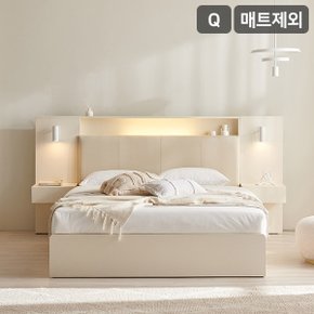 SAMICK 더메인 LED 프리미엄 가죽헤드 수납 호텔 침대(매트제외-퀸)