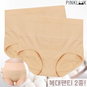 뱃살보정속옷 순면 똥배 커버업 복대 여성팬티2종/베이지