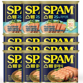 스팸 340g 혼합 12개(클래식x9+마일드x3) / 햄 통조림