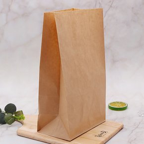 크라프트 종이봉투(중) 100장 각대봉투 식품 빵 포장봉투