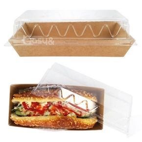 직사각 런치박스 종이도시락 샌드위치 간식 김밥 5개 X ( 2세트 )
