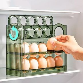 오토플립 편리한 3단 30구 에그트레이 계란 보관함