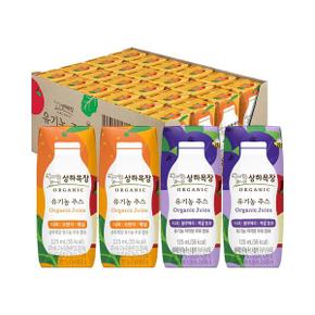 상하목장 유기농주스 사과오렌지케일+사과블루베리케일 125ml 각 12팩 (총 24팩)