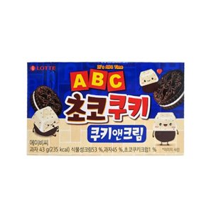 ABC 초코쿠키 쿠키앤크림 43g 32개 1BOX 과자 간식 (W88EA3A)