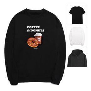 맨투맨 후드티 티셔츠 남성티셔츠 남자티셔츠 키밍 커피 앤 도넛 간식거리