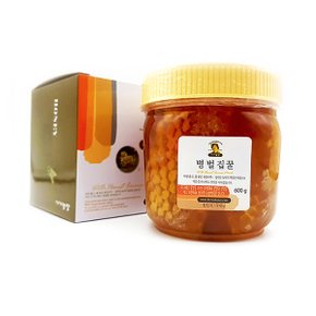국내산 토종방식 꿀 병 벌집꿀600g(병포장)