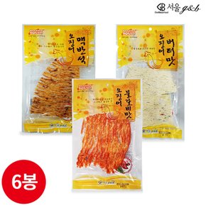 서울지앤비 맥반석 버터 불갈비 오징어 3종 6봉지 묶음