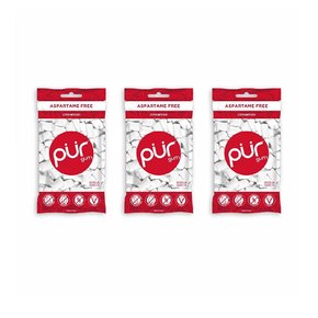 [해외직구]PUR Xylitol Chewing Gum Cinnamon 퍼껌 자일리톨 츄잉껌 무설탕 시나몬 55입 3팩