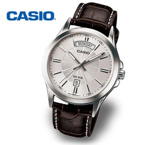 [정품] CASIO 카시오 MTP-1381L-7A 야광 남성 정장 가죽시계