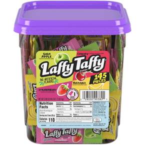 [해외직구] Laffy  Taffy  Laffy  Taffy  다양한  맛  사워  애플  체리  딸기  &  바나나  캔디  버라이어티  팩  145  Ct.  통