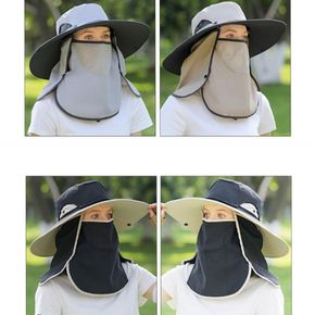 여성 여자 여름 야외 활동 넓은 챙모자 마스크 모자