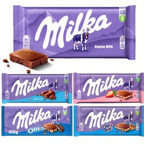 밀카 100프로 알프스 우유 초콜릿 milka 5종 100g x 8개 교차가능