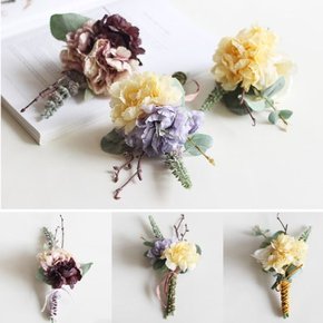 국산 북유럽 귀여운 감성 미니 카네이션 꽃다발 3color 퍼플 카키 옐