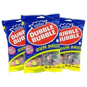 double bubble더블버블  풍선껌  공,  다양한  과일  맛  99g  백  3팩