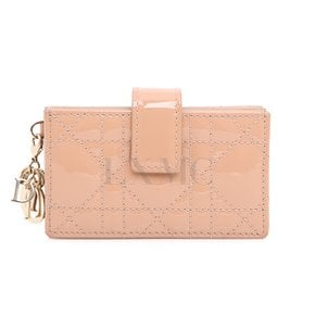 [중고명품] 디올 카드지갑 까나쥬 레이디디올 지갑 Lady Dior 로즈드방