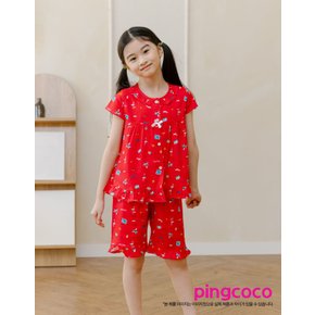 핑코코 플라밍고 레이온 반팔여아동 잠옷 파자마SET