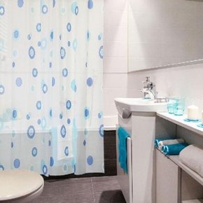 반투명 화장실 욕실 방수 샤워 목욕 커튼 블루 소[WA132B9]