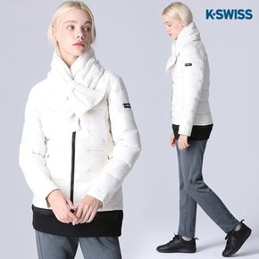 K-SWISS] 퀼팅 블록 덕다운 경량 패딩+머플러