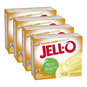 미국직구 Jell-O 젤오 바나나 크림 인스턴트 푸딩 앤 파이 필링 96g 4팩