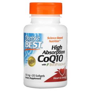 [해외직구]닥터스베스트 하이 앱소션 코큐텐 바이오페린 100mg 120소프트젤/ Doctor`s Best CoQ10 BioPerine