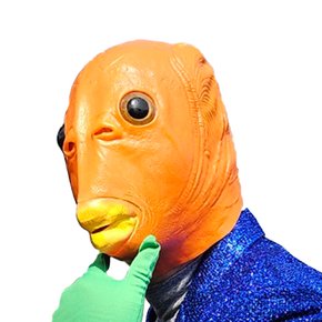 물고기가면 오렌지 외계인 생선 웃긴 할로윈 파티선물