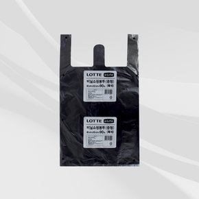 이라이프 비닐 쇼핑 봉투 (중) 90매 흑색 손잡이 마트 봉투