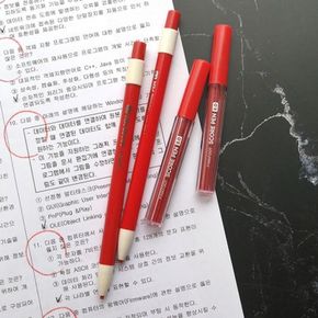 채점용 색연필 빨간색색연필 / 시험 채점펜