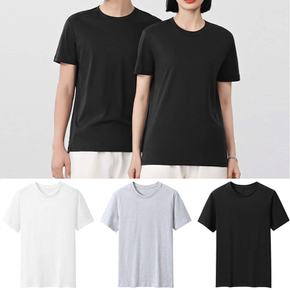마마로T 남녀공용 30수 라운드 반팔 티셔츠 3팩 블랙