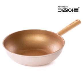 키친아트 골드 플렉스 인덕션 이노블 코팅 통주물 궁중팬 웍 30cm