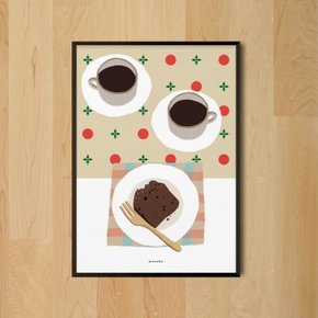 유니크 인테리어 디자인 포스터 M 코코아와 초코 파운드케익