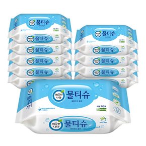 페퍼민트 블루 물티슈 리필형 70매 10팩