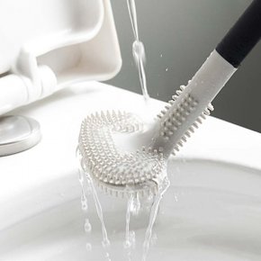 실리콘 T자형 욕실 화장실 변기 세척솔 청소 브러쉬 X ( 5매입 )